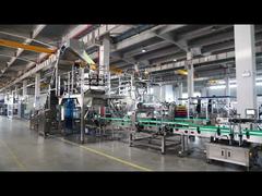 خط ملء أوتوماتيكي كامل للجزء البلاستيكي - تحميل تلقائي، وزن، غطاء